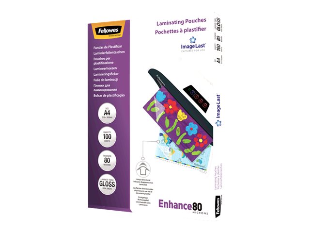 Fellowes Laminierfolie Enhance A4 80 Mikron glänzend (100er Pack) Fellowes Laminierfolie Enhance A4 80 Mikron glänzend (100er Pack)